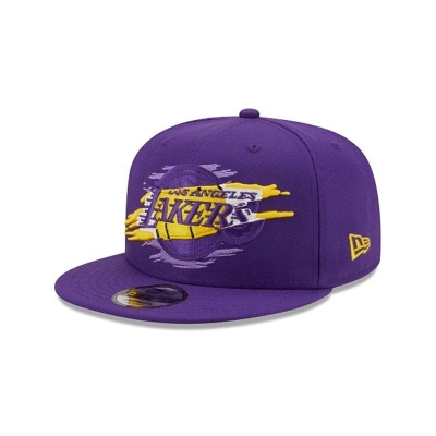 Sapca New Era Los Angeles Lakers NBA Logo Tear 9FIFTY Snapback - Violet